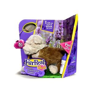 FurReal Friends Newborn Patchwork Puppy‎ Plush Toy New Box Bottle NIB *read* fur